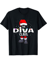 The Diva Claus Matching Christmas Pajama T-Shirt 180G 100% Cotton Printed Round Neck Short-Sleeve T-Shirt, Gifts for Men Dad Husband Grandpa, S-XXXL, Black
