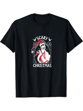The Nightmare Before Christmas - Jack Santa Scary Christmas T-Shirt 180G 100% Cotton Printed Round Neck Short-Sleeve T-Shirt, Gifts for Men Dad Husband Grandpa, S-XXXL, Black