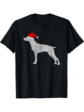 Vintage Santa Hat German Shorthaired Pointer Dog Shirt 180G 100% Cotton Printed Round Neck Short-Sleeve T-Shirt, Gifts for Men Dad Husband Grandpa, S-XXXL, Black