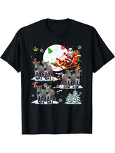 Xmas Santa Sunglasses Sleigh Reindeer Zebras Wild Animals T-Shirt 180G 100% Cotton Printed Round Neck Short-Sleeve T-Shirt, Gifts for Men Dad Husband Grandpa, S-XXXL, Black