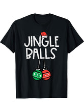 Christmas Jingle Balls Santa Funny Xmas Matching Couple Men T-Shirt 180G 100% Cotton Printed Round Neck Short-Sleeve T-Shirt, Gifts for Men Dad Husband Grandpa, S-XXXL, Black