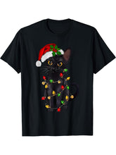 Family Matching Pajamas Cat Lover T-Shirt 180G 100% Cotton Printed Round Neck Short-Sleeve T-Shirt, Gifts for Men Dad Husband Grandpa, S-XXXL, Black