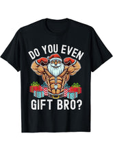 Weightlifting Bodybuilding Christmas Santa Christmas Workout T-Shirt 180G 100% Cotton Printed Round Neck Short-Sleeve T-Shirt, Gifts for Men Dad Husband Grandpa, S-XXXL, Black