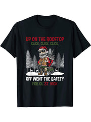 Christmas T-Shirt 180G 100% Cotton Printed Round Neck Short-Sleeve T-Shirt, Gifts for Men Dad Husband Grandpa, S-XXXL, Black