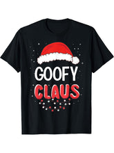 Goofy Santa Claus Christmas Matching Costume T-Shirt 180G 100% Cotton Printed Round Neck Short-Sleeve T-Shirt, Gifts for Men Dad Husband Grandpa, S-XXXL, Black