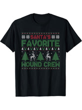 Santa's Favorite Wound Crew Ugly Christmas Sweater T-Shirt 180G 100% Cotton Printed Round Neck Short-Sleeve T-Shirt, Gifts for Men Dad Husband Grandpa, S-XXXL, Black