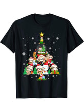 Sloth Christmas Tree Ornaments For Women Girls Boy Girl Cute T-Shirt 180G 100% Cotton Printed Round Neck Short-Sleeve T-Shirt, Gifts for Men Dad Husband Grandpa, S-XXXL, Black