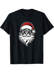 Santa Claus: The Jolly Hipster T-Shirt 180G 100% Cotton Printed Round Neck Short-Sleeve T-Shirt, Gifts for Men Dad Husband Grandpa, S-XXXL, Black