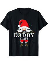 The Daddy Claus Christmas Pajama T-Shirt 180G 100% Cotton Printed Round Neck Short-Sleeve T-Shirt, Gifts for Men Dad Husband Grandpa, S-XXXL, Black