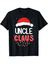 Uncle Santa Claus Christmas Matching Costume T-Shirt 180G 100% Cotton Printed Round Neck Short-Sleeve T-Shirt, Gifts for Men Dad Husband Grandpa, S-XXXL, Black