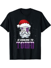 Sani-Cloth Is Coming To Town Merry Christmas Nurse RN Santa T-Shirt 180G 100% Cotton Printed Round Neck Short-Sleeve T-Shirt, Gifts for Men Dad Husband Grandpa, S-XXXL, Black