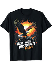 Eagle American Pride USA Freedom Bald Eagle Bird Gift T-Shirt 180G 100% Cotton Printed Round Neck Short-Sleeve T-Shirt, Gifts for Men Dad Husband Grandpa, S-XXXL, Black