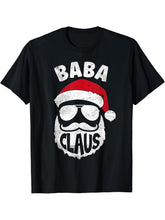 Baba Claus Santa Claus Funny Christmas Matching Pajamas T-Shirt 180G 100% Cotton Printed Round Neck Short-Sleeve T-Shirt, Gifts for Men Dad Husband Grandpa, S-XXXL, Black