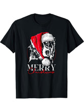 Funny Santa Aussie Australian Shepherd Merry Christmas dog T-Shirt 180G 100% Cotton Printed Round Neck Short-Sleeve T-Shirt, Gifts for Men Dad Husband Grandpa, S-XXXL, Black