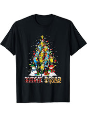 Budgie Squad Santa Reindeer Elf Budgies Christmas Tree Birds T-Shirt 180G 100% Cotton Printed Round Neck Short-Sleeve T-Shirt, Gifts for Men Dad Husband Grandpa, S-XXXL, Black