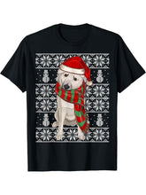 Santa Hat Xmas Norwegian Buhund Ugly Christmas T-Shirt 180G 100% Cotton Printed Round Neck Short-Sleeve T-Shirt, Gifts for Men Dad Husband Grandpa, S-XXXL, Black