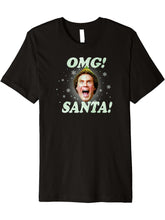 Buddy OMG Santa Premium T-Shirt 180G 100% Cotton Printed Round Neck Short-Sleeve T-Shirt, Gifts for Men Dad Husband Grandpa, S-XXXL, Black