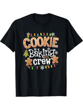 Cookie Baking Crew Cooking Lover Santa Xmas Gingerbread T-Shirt 180G 100% Cotton Printed Round Neck Short-Sleeve T-Shirt, Gifts for Men Dad Husband Grandpa, S-XXXL, Black