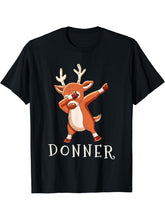 DONNER Santas Reindeers Family Matching Outfit Christmas T-Shirt 180G 100% Cotton Printed Round Neck Short-Sleeve T-Shirt, Gifts for Men Dad Husband Grandpa, S-XXXL, Black