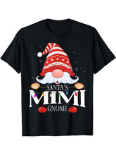 Santa's Mimi Gnome Matching Christmas Pajama T-Shirt 180G 100% Cotton Printed Round Neck Short-Sleeve T-Shirt, Gifts for Men Dad Husband Grandpa, S-XXXL, Black