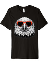 Cool Bald Eagle Bird Wearing Sunglasses Graphic Art Premium T-Shirt 180G 100% Cotton Printed Round Neck Short-Sleeve T-Shirt, Gifts for Men Dad Husband Grandpa, S-XXXL, Black