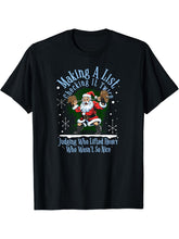 Funny Buff Santa Claus Holiday Workout Jingle Christmas T-Shirt 180G 100% Cotton Printed Round Neck Short-Sleeve T-Shirt, Gifts for Men Dad Husband Grandpa, S-XXXL, Black