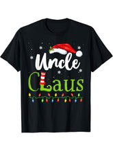 Uncle Claus Funny Family Christmas Gift Idea Santa T-Shirt 180G 100% Cotton Printed Round Neck Short-Sleeve T-Shirt, Gifts for Men Dad Husband Grandpa, S-XXXL, Black