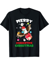 Funny Merry Quarantine Christmas 2020 Bald Eagle Santa Gift T-Shirt 180G 100% Cotton Printed Round Neck Short-Sleeve T-Shirt, Gifts for Men Dad Husband Grandpa, S-XXXL, Black