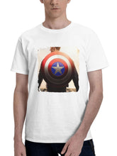 Captain America The Soldier Legacy 180G 100% Cotton Printed Round Neck Short-Sleeve T-Shirt, Gifts for Men Dad Husband Grandpa, S-XXXL, White