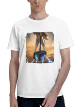 Captain America Wielding Thor Mighty Hammer 180G 100% Cotton Printed Round Neck Short-Sleeve T-Shirt, Gifts for Men Dad Husband Grandpa, S-XXXL, White