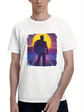 Captain America With Great Power 180G 100% Cotton Printed Round Neck Short-Sleeve T-Shirt, Gifts for Men Dad Husband Grandpa, S-XXXL, White