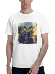 Captain Laserhawk A Blood Dragon Remix 180G 100% Cotton Printed Round Neck Short-Sleeve T-Shirt, Gifts for Men Dad Husband Grandpa, S-XXXL, White