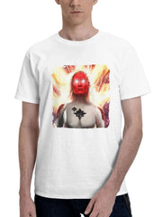 Captain Marvel As Binary 180G 100% Cotton Printed Round Neck Short-Sleeve T-Shirt, Gifts for Men Dad Husband Grandpa, S-XXXL, White