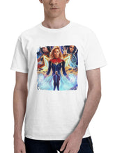 Captain Marvel Monica Rambeau And Kamala Khan 180G 100% Cotton Printed Round Neck Short-Sleeve T-Shirt, Gifts for Men Dad Husband Grandpa, S-XXXL, White