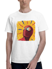 Capturing Spider Man In Action 180G 100% Cotton Printed Round Neck Short-Sleeve T-Shirt, Gifts for Men Dad Husband Grandpa, S-XXXL, White