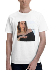 Cara Delevingne 2024 180G 100% Cotton Printed Round Neck Short-Sleeve T-Shirt, Gifts for Men Dad Husband Grandpa, S-XXXL, White