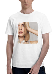 Cara Delevingne Harpers Bazaar Uk 2022 180G 100% Cotton Printed Round Neck Short-Sleeve T-Shirt, Gifts for Men Dad Husband Grandpa, S-XXXL, White