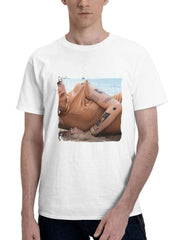 Cara Delevingne For Apm Monaco 2024 180G 100% Cotton Printed Round Neck Short-Sleeve T-Shirt, Gifts for Men Dad Husband Grandpa, S-XXXL, White