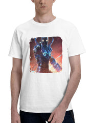 Blue Beetle Bold Stance 180G 100% Cotton Printed Round Neck Short-Sleeve T-Shirt, Gifts for Men Dad Husband Grandpa, S-XXXL, White