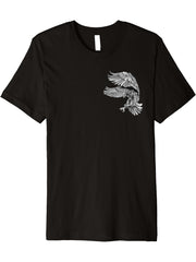 Bald Eagle American National Symbol Animal Patriotic Freedom Premium T-Shirt 180G 100% Cotton Printed Round Neck Short-Sleeve T-Shirt, Gifts for Men Dad Husband Grandpa, S-XXXL, Black