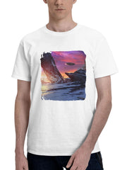 A New World 180G 100% Cotton Printed Round Neck Short-Sleeve T-Shirt, Gifts for Men Dad Husband Grandpa, S-XXXL, White