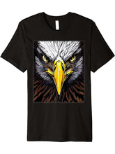 Bald Eagle American National Symbol Animal Patriotic Freedom Premium T-Shirt 180G 100% Cotton Printed Round Neck Short-Sleeve T-Shirt, Gifts for Men Dad Husband Grandpa, S-XXXL, Black