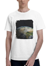 A Planet With Clouds And Water 180G 100% Cotton Printed Round Neck Short-Sleeve T-Shirt, Gifts for Men Dad Husband Grandpa, S-XXXL, White
