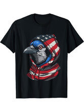 American Flag Bald Eagle Bird USA Pride Patriotic 4th Of T-Shirt 180G 100% Cotton Printed Round Neck Short-Sleeve T-Shirt, Gifts for Men Dad Husband Grandpa, S-XXXL, Black