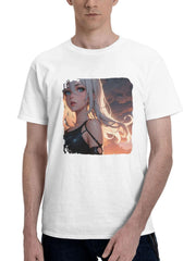 A2 Nier 180G 100% Cotton Printed Round Neck Short-Sleeve T-Shirt, Gifts for Men Dad Husband Grandpa, S-XXXL, White