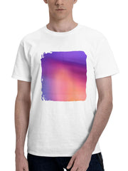 Abstract Blur Minimal 180G 100% Cotton Printed Round Neck Short-Sleeve T-Shirt, Gifts for Men Dad Husband Grandpa, S-XXXL, White