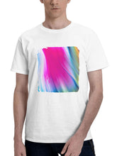 Abstract Colors Background 180G 100% Cotton Printed Round Neck Short-Sleeve T-Shirt, Gifts for Men Dad Husband Grandpa, S-XXXL, White