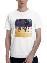 Bmx Rider City 180G 100% Cotton Printed Round Neck Short-Sleeve T-Shirt, Gifts for Men Dad Husband Grandpa, S-XXXL, White