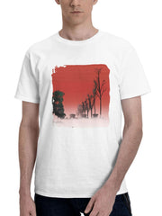 Boat Man Routine Minimal 180G 100% Cotton Printed Round Neck Short-Sleeve T-Shirt, Gifts for Men Dad Husband Grandpa, S-XXXL, White