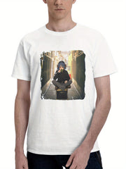 Bocchi The Rock R8 180G 100% Cotton Printed Round Neck Short-Sleeve T-Shirt, Gifts for Men Dad Husband Grandpa, S-XXXL, White